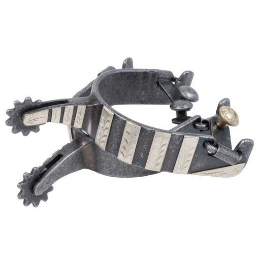 Formay Aged Steel Leaf Banded Spur Tack - Spurs Partrade