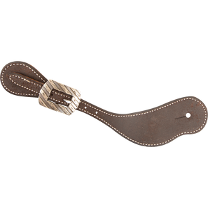 Martin Saddlery Cowboy Spur Straps Tack - Bits, Spurs & Curbs - Spur Straps Martin Saddlery Chocolate Roughout with Bandera Buckle  