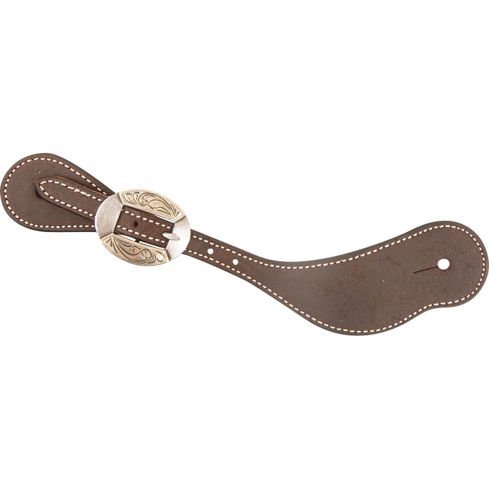 Martin Saddlery Cowboy Spur Straps Tack - Spur Straps Martin Saddlery Chocolate Roughout with Canyon Buckle  