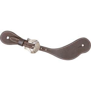 Martin Saddlery Cowboy Spur Straps Tack - Bits, Spurs & Curbs - Spur Straps Martin Saddlery Chocolate Roughout with Deadwood Buckle  