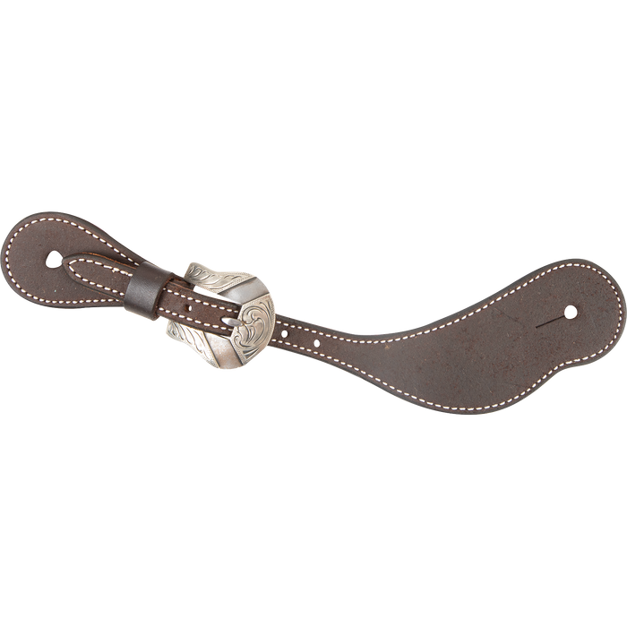 Martin Saddlery Cowboy Spur Straps Tack - Spur Straps Martin Saddlery Chocolate Roughout with Deadwood Buckle  