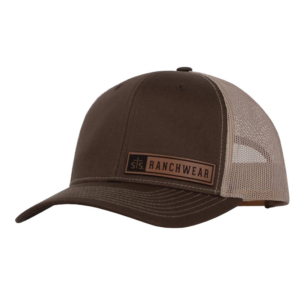 STS Ranchwear Leather Bar Patch Hat HATS - BASEBALL CAPS STS Ranchwear   