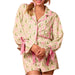 * Satin Christmas Tree Pajama Set - FINAL SALE WOMEN - Clothing - Loungewear Peach Love California