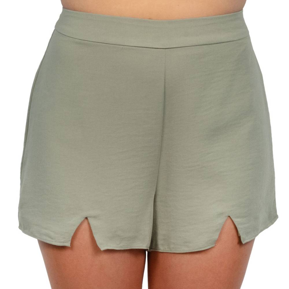 Satin Front Slit Shorts WOMEN - Clothing - Shorts KLD   