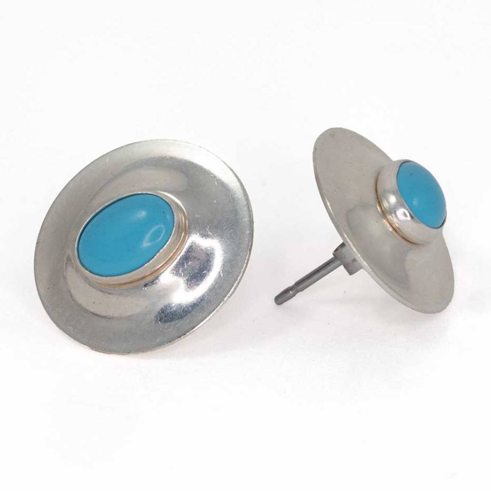 Hakan Saucer Stud Earrings WOMEN - Accessories - Jewelry - Earrings Sunwest Silver   