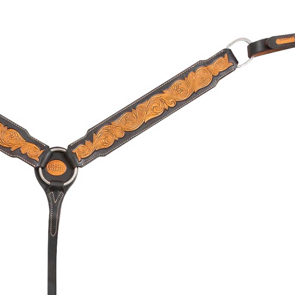 Martin Saddlery Dark Framed Floral Breastcollar Tack - Breast Collars Martin Saddlery