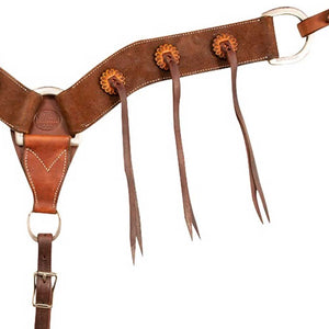 Martin Saddlery 2-3/4" Skirting with Rosettes and Strings Breast Collar Tack - Breast Collars Martin Saddlery
