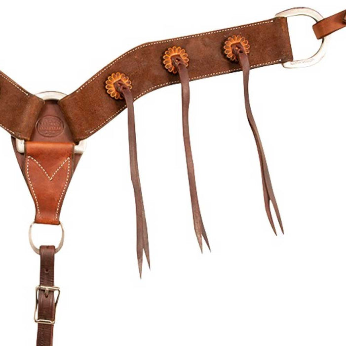 Martin Saddlery 2-3/4" Skirting with Rosettes and Strings Breast Collar Tack - Breast Collars Martin Saddlery