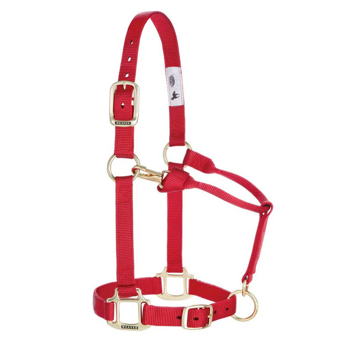 1" Adjustable Chin & Throat Snap Halter for Weanling/Pony Tack - Halters & Leads Weaver Red