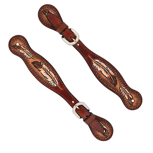 Weaver Turquoise Cross Coco Feather Ladies Spur Strap Tack - Spur Straps Weaver