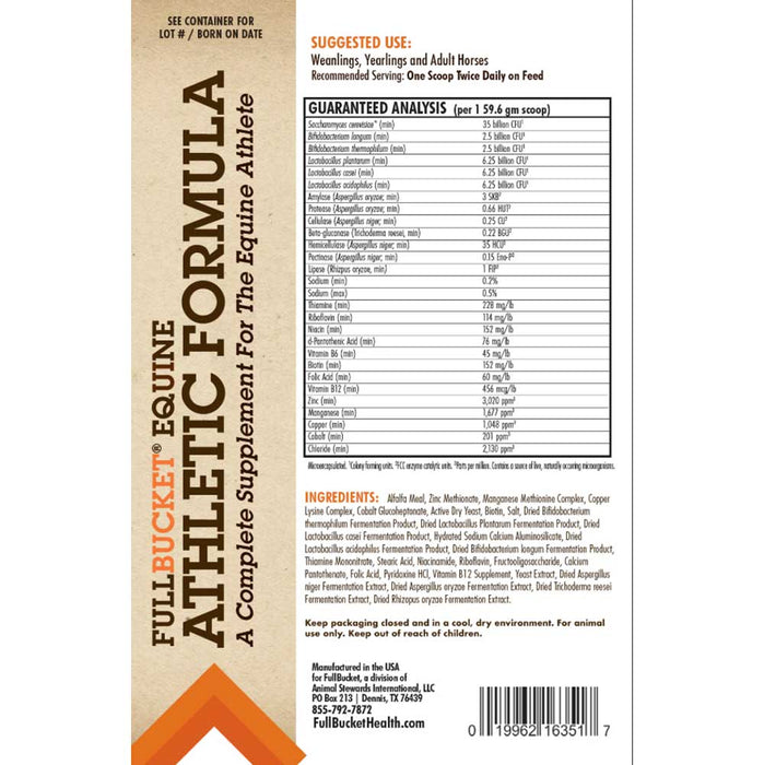 Full Bucket Equine Athletic Formula