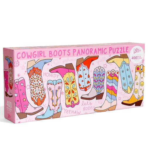 Cowgirl Boots Panoramic 400 Piece Jigsaw Puzzle HOME & GIFTS - Gifts Callie Danielle