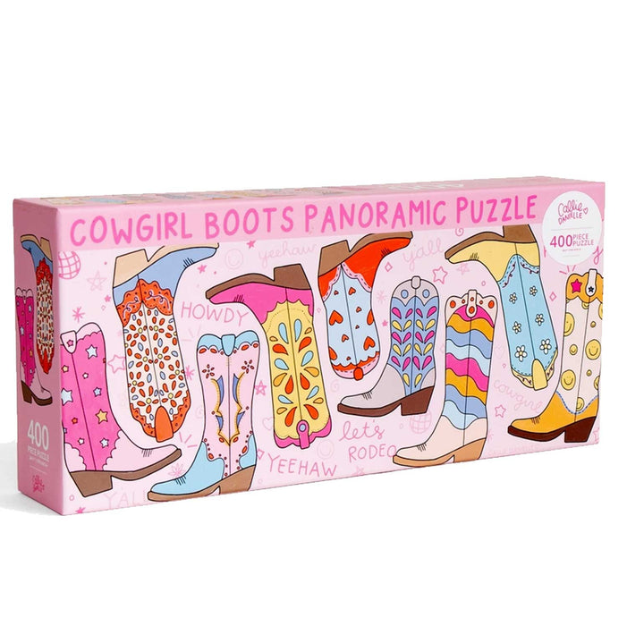 Cowgirl Boots Panoramic 400 Piece Jigsaw Puzzle HOME & GIFTS - Gifts Callie Danielle