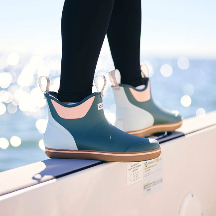 XTRATUF Women's Garden Green Ankle Deck Boot
