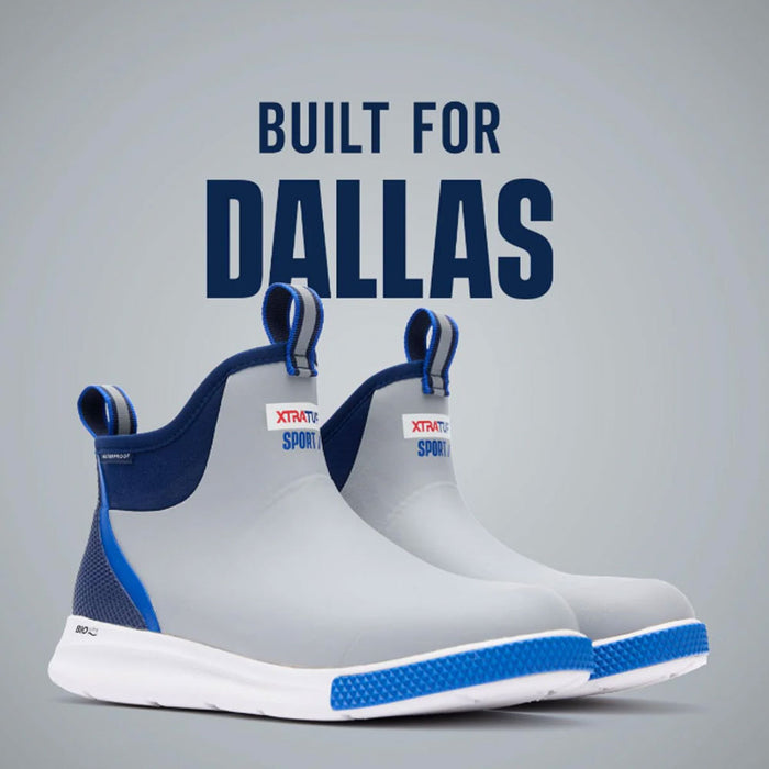 XTRATUF Men's Grey/Blue Tailgate Ankle Deck Sport Boot