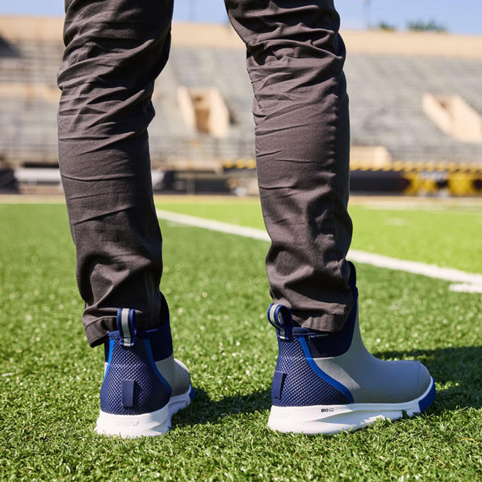 XTRATUF Men's Grey/Blue Tailgate Ankle Deck Sport Boot