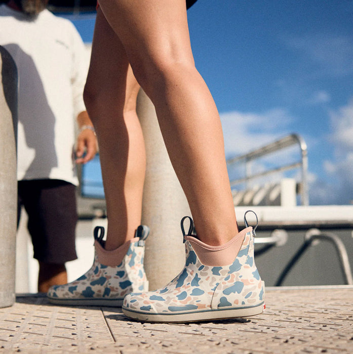 XTRATUF Women's Ivory Duck Camo Ankle Deck Boot