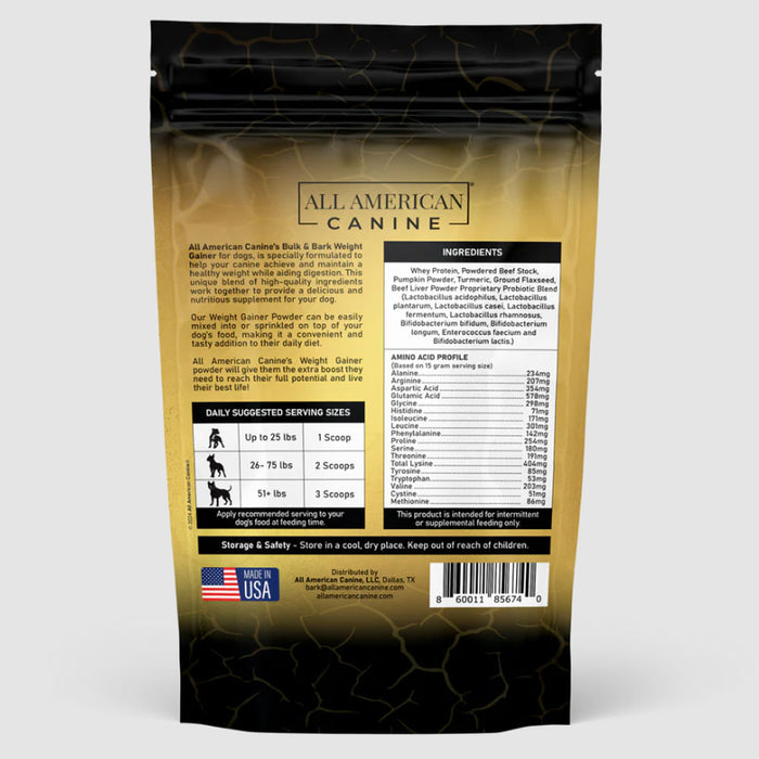 Bulk & Bark Weight Gainer + Digestive Aid Food Topper