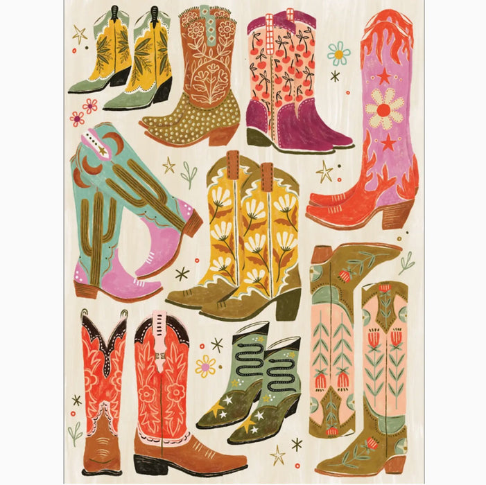 Boot Scootin' Boogie! 1000 Piece Western Cowboy Boot Puzzle