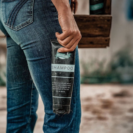"BioMane Equine Shampoo 10oz Tube - Professional coconut oil-infused horse shampoo for mane and tail care at Teskey's Saddle Shop."