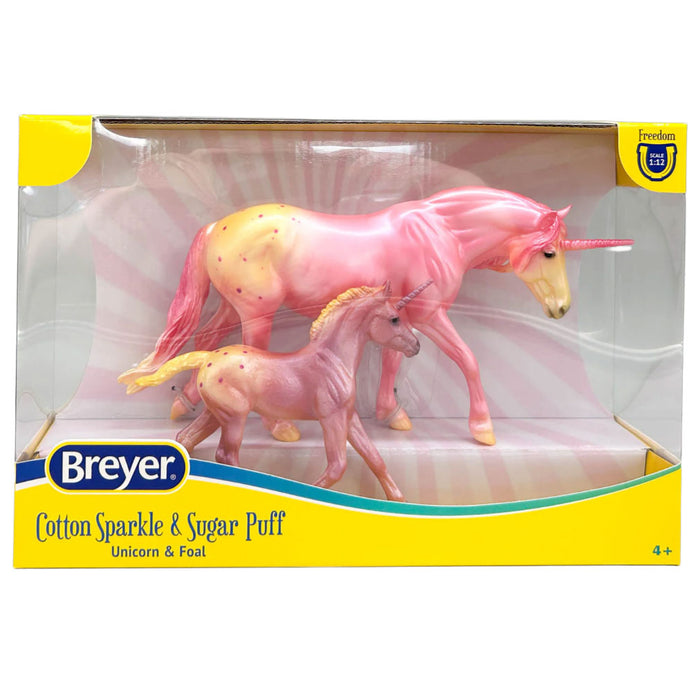Breyer Cotton Sparkle & Sugar Puff | Unicorn & Foal Set