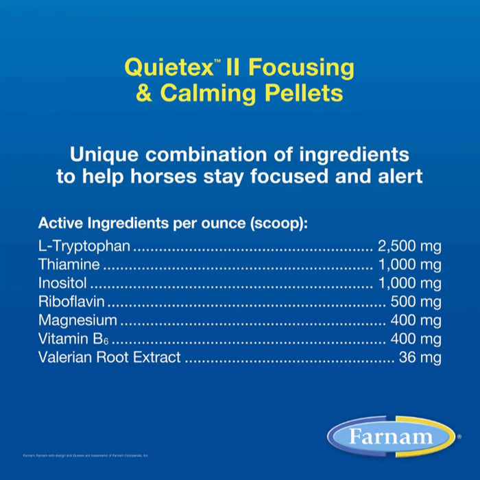 Farnam Quietex Focusing & Calming Pellets, 1.62-lb tub Equine - Supplements Farnam