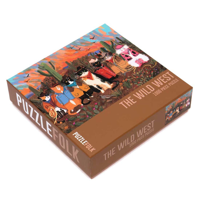 The Wild West 1000 Piece Western Cat Puzzle