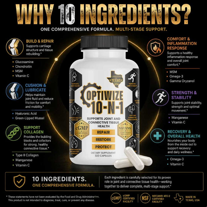 Optiwize 10-N-1 Human Supplement for Joint Health