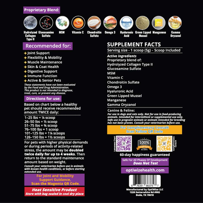 Optiwize 10-N-1 Dog & Cat Joint Health Supplement Pets - Vitamins & Supplements Optiwize
