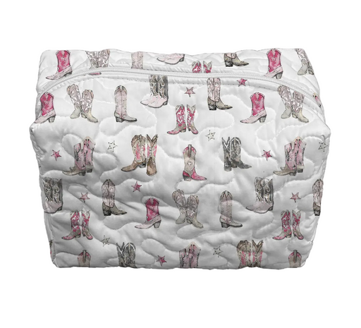 Thunderbird Boots Pink Large Makeup Bag ACCESSORIES - Luggage & Travel - Cosmetic Bags Ida Mae Home
