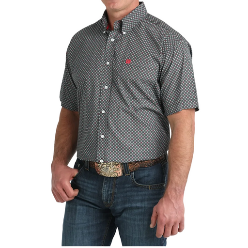 Cinch Men's Black Geo Print Button Down Shirt MEN - Clothing - Shirts - Short Sleeve Cinch
