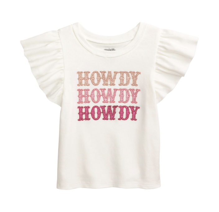 Mud Pie Toddler Girl's Howdy Western Glitter Tee KIDS - Girls - Clothing - Tops - Short Sleeve Tops Mud Pie