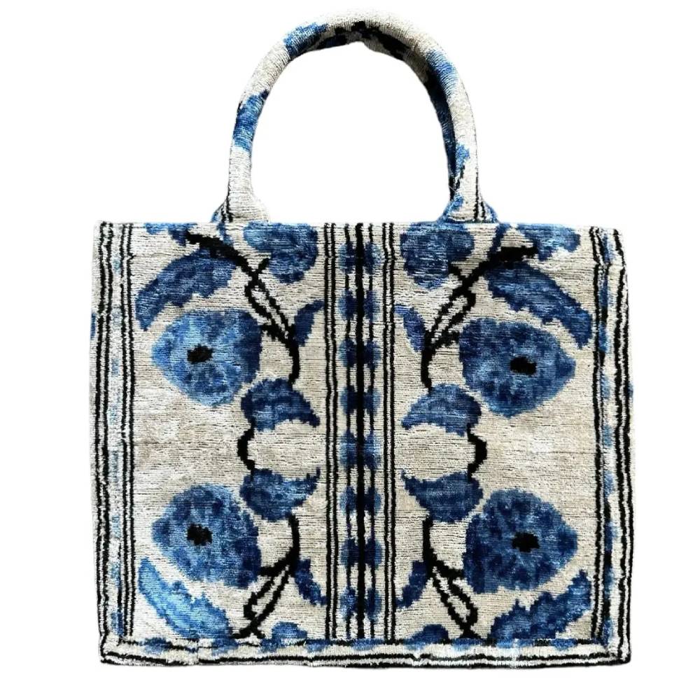 Silk Velvet Ikat Large Tote WOMEN - Accessories - Handbags - Clutches & Pouches Ayca Design