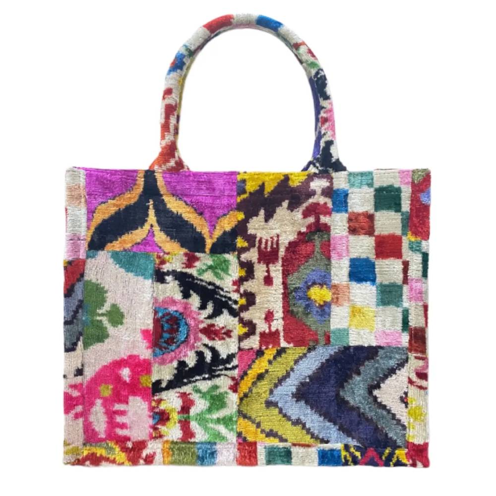 Silk Velvet Ikat Large Tote Bag WOMEN - Accessories - Handbags - Tote Bags Ayca Design   