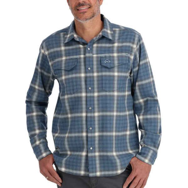 Simms Men's Gallatin Flannel LS Shirt - XL - Stone Ombre Plaid