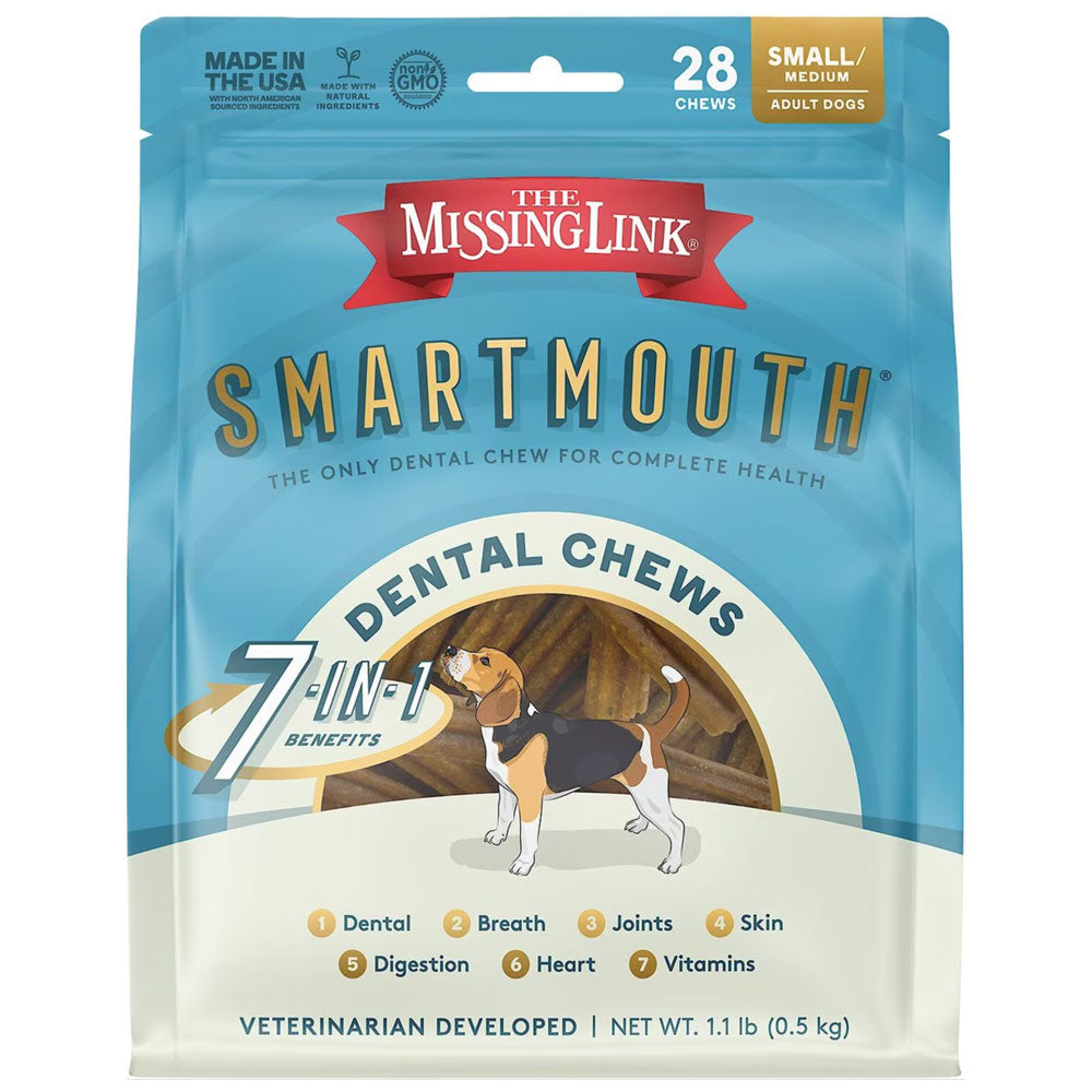 The Missing Link Smartmouth Dental Chews for Small & Medium Dogs Pets - Vitamins & Supplements SmartMouth   