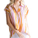 Smudged Stripe V-Neck Top WOMEN - Clothing - Tops - Short Sleeved Jodifl   