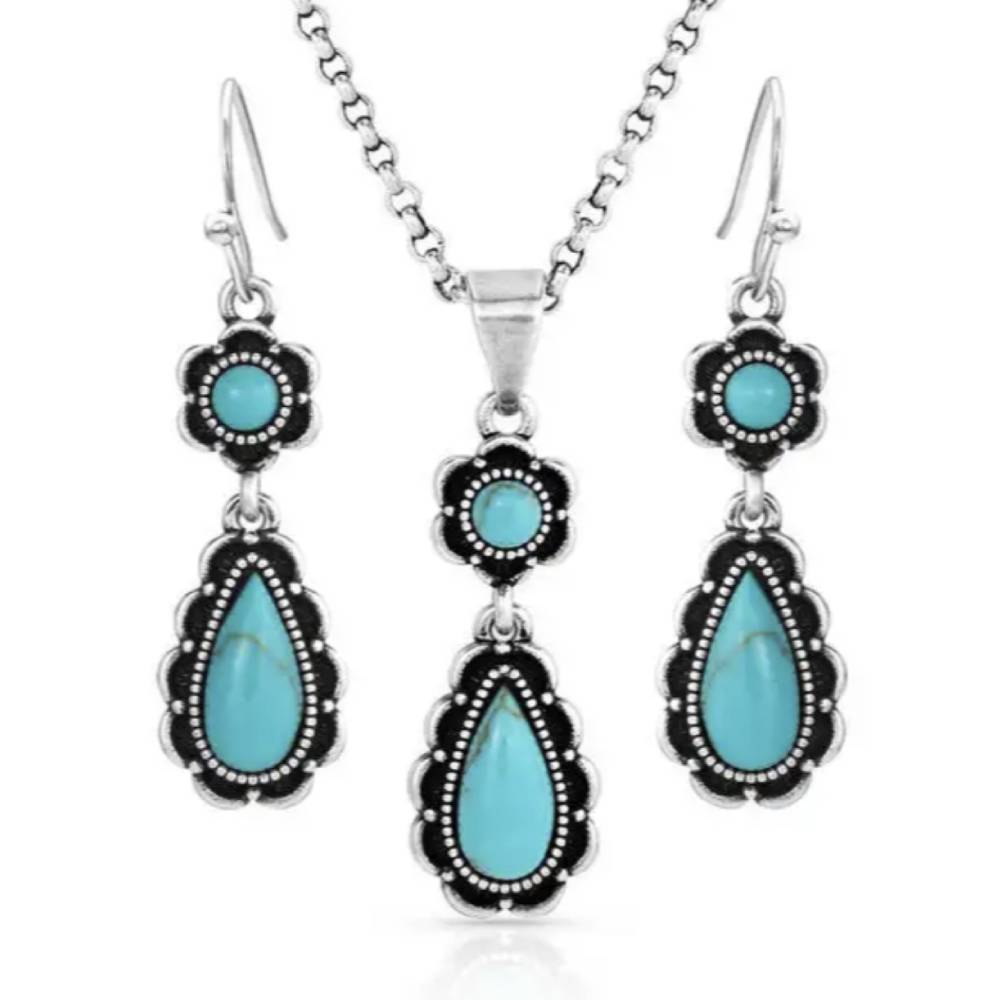 Montana Silversmiths Spring Showers Turquoise Jewelry Set WOMEN - Accessories - Jewelry - Jewelry Sets Montana Silversmiths   