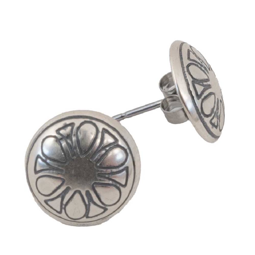 Meda Stamped Dome Stud Earrings WOMEN - Accessories - Jewelry - Earrings Sunwest Silver   