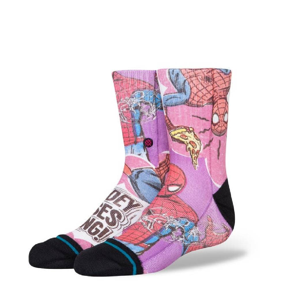 Stance x Marvel Kids Crew Socks - Spidey Senses Magenta KIDS - Accessories - Socks & Underwear Stance   