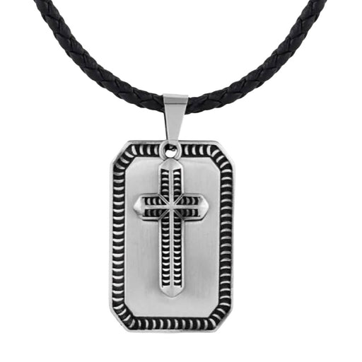 * Montana Silversmiths Striking Edge Cross Dog Tag Necklace - FINAL SALE MEN - Accessories - Jewelry & Cuff Links Montana Silversmiths