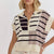 Striped Zipped Cropped Sweater Top WOMEN - Clothing - Tops - Short Sleeved Entro   