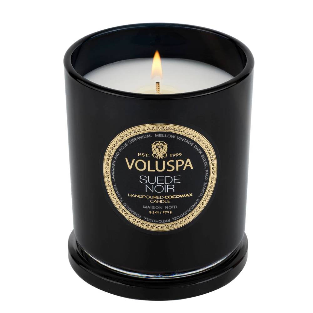 Voluspa Suede Noir Classic Candle - Teskeys