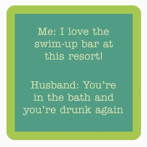 "Swim Up Bar" Coaster HOME & GIFTS - Gifts Drinks On Me   