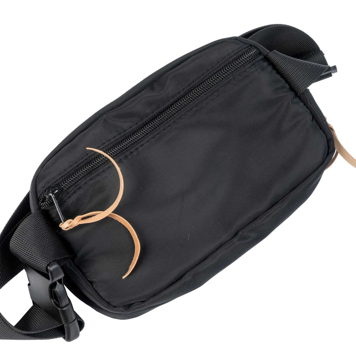 McIntire Saddlery Black Belt Bag - Hand Tooled