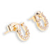 Paved Horseshoe Gold Stud Earrings WOMEN - Accessories - Jewelry - Earrings Sensibling Corp