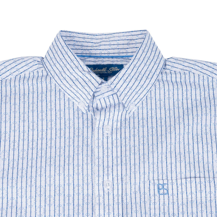 Panhandle Slim Men's Rough Stock Blue Stripe Button Down Shirt