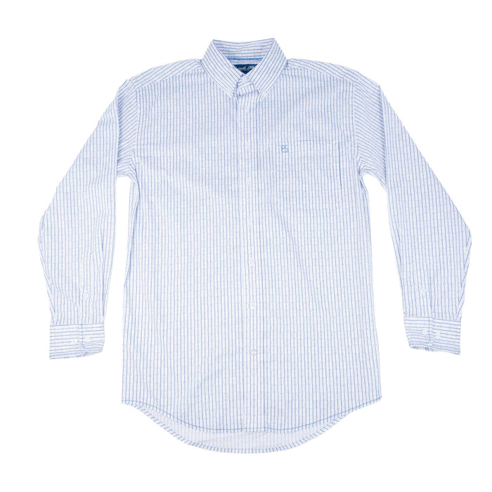 Panhandle Slim Men's Rough Stock Blue Stripe Button Down Shirt