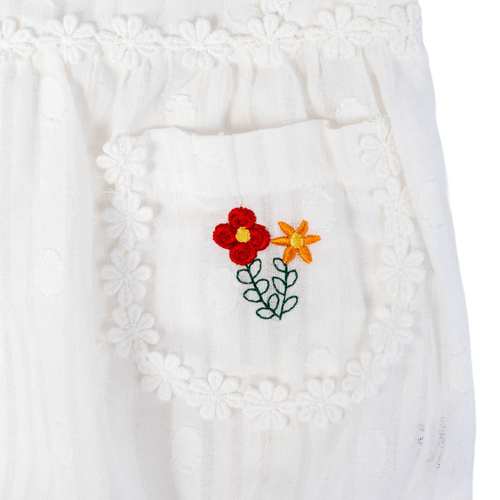 Baby Girl's Floral Embroidery White Romper KIDS - Baby - Baby Girl Clothing Rylee Faith Designs