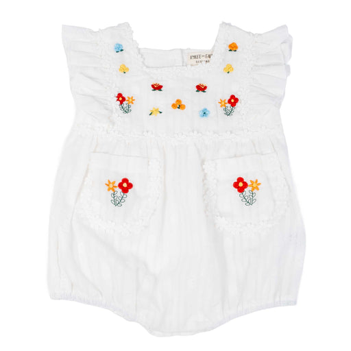 Baby Girl's Floral Embroidery White Romper KIDS - Baby - Baby Girl Clothing Rylee Faith Designs